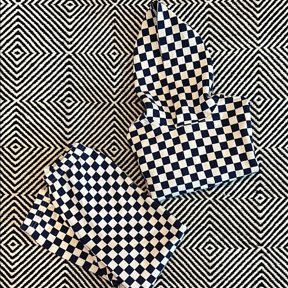 J. Crew Kids crew cuts Checkered Matching Set - Blue and White